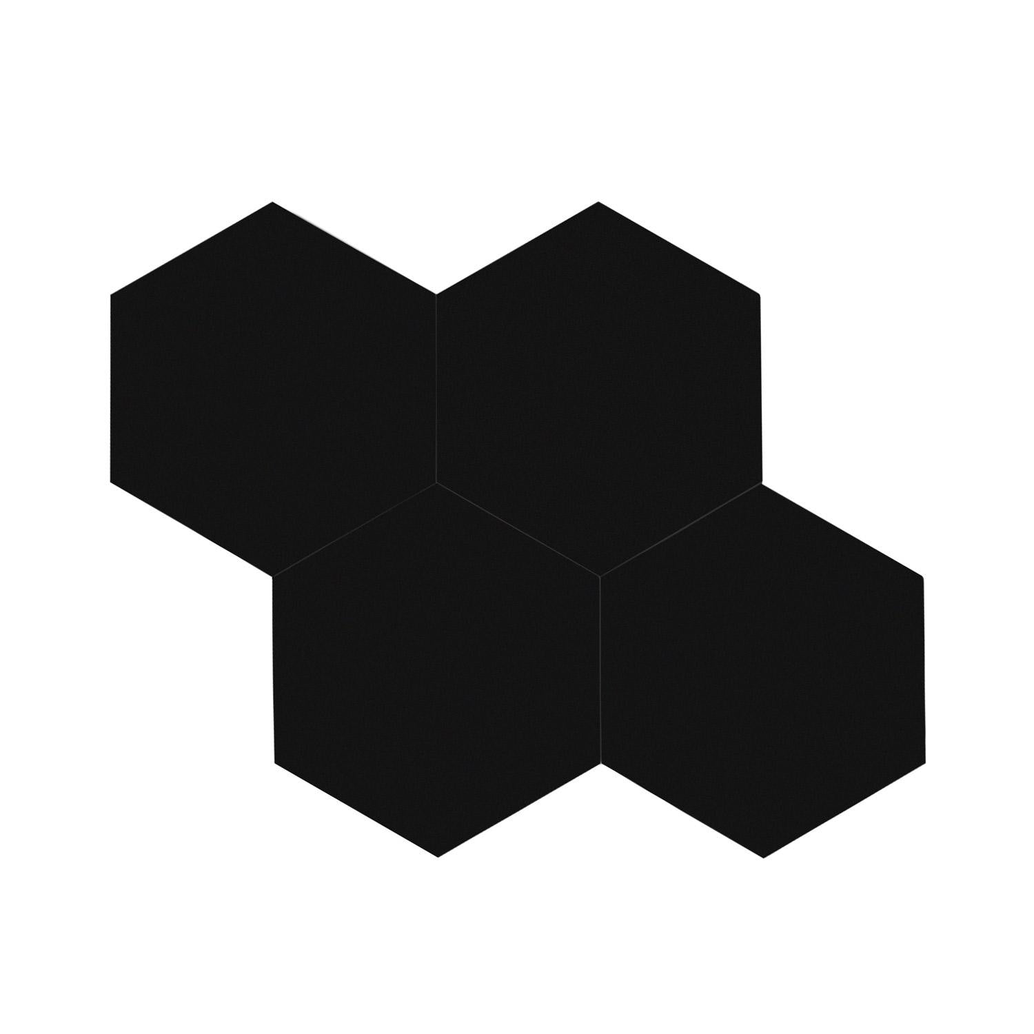 Stein Hexagon XL svart självhäftande väggplattor