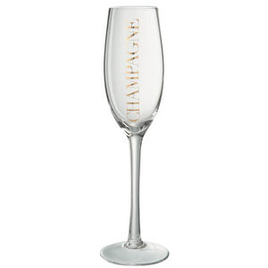 Champagneglass, transparent/gull