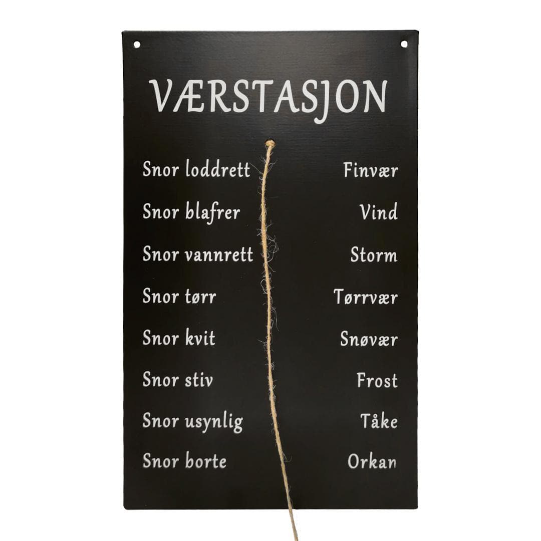Skilt Værstasjon, sort