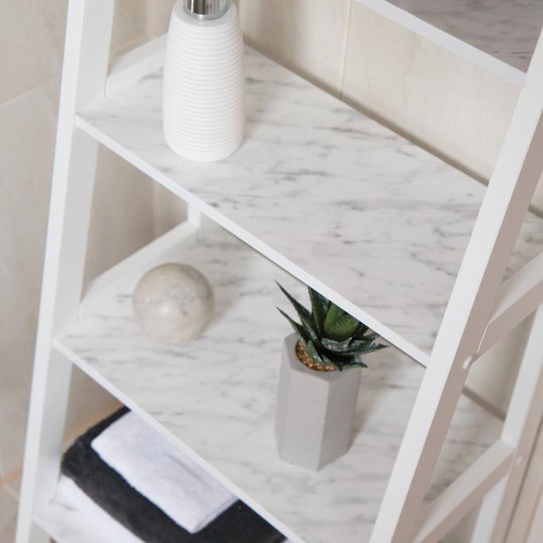 Carrara marmor selvklebende folie på møbeloverfate
