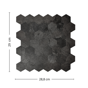 Hexagon mørkegrå betong selvklebende veggfliser