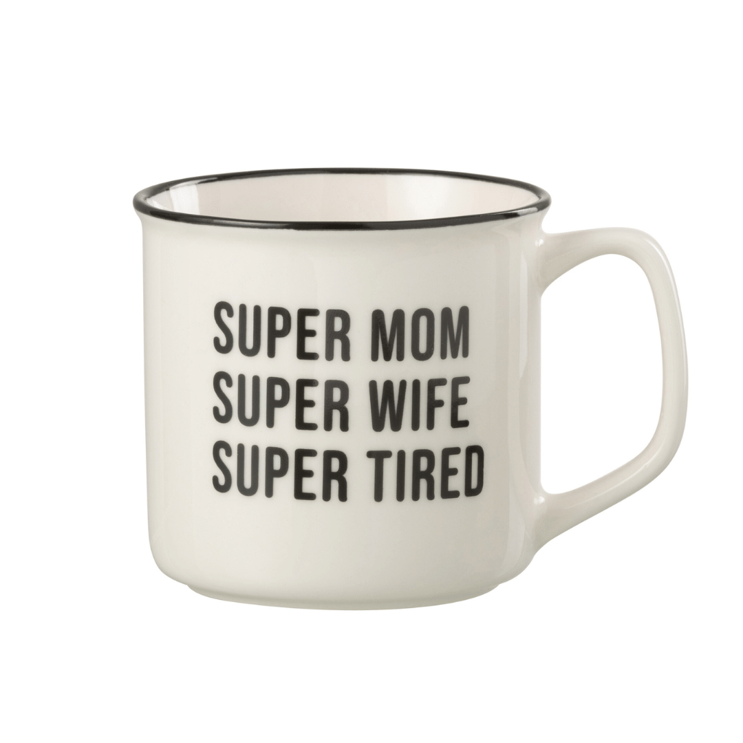 Kopp hvit, "super mom"