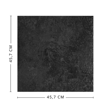 Selvklebende gulvfliser i sort betong-look for industrielt og moderne uttrykk"

