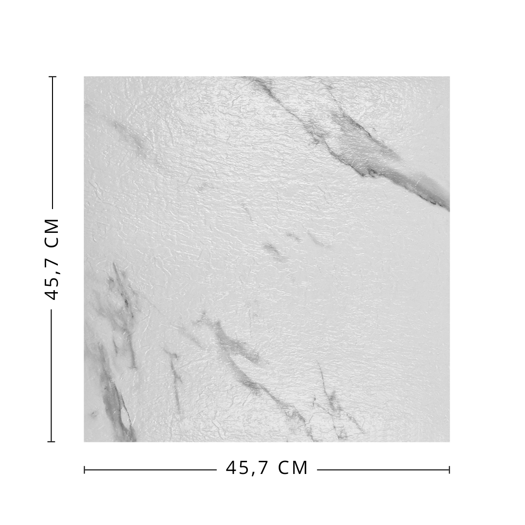 Marmor hvit selvklebende gulvfliser med naturlige grå årer for elegant gulvdekor"

