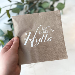 Servietter til hytta, beige 20-pk