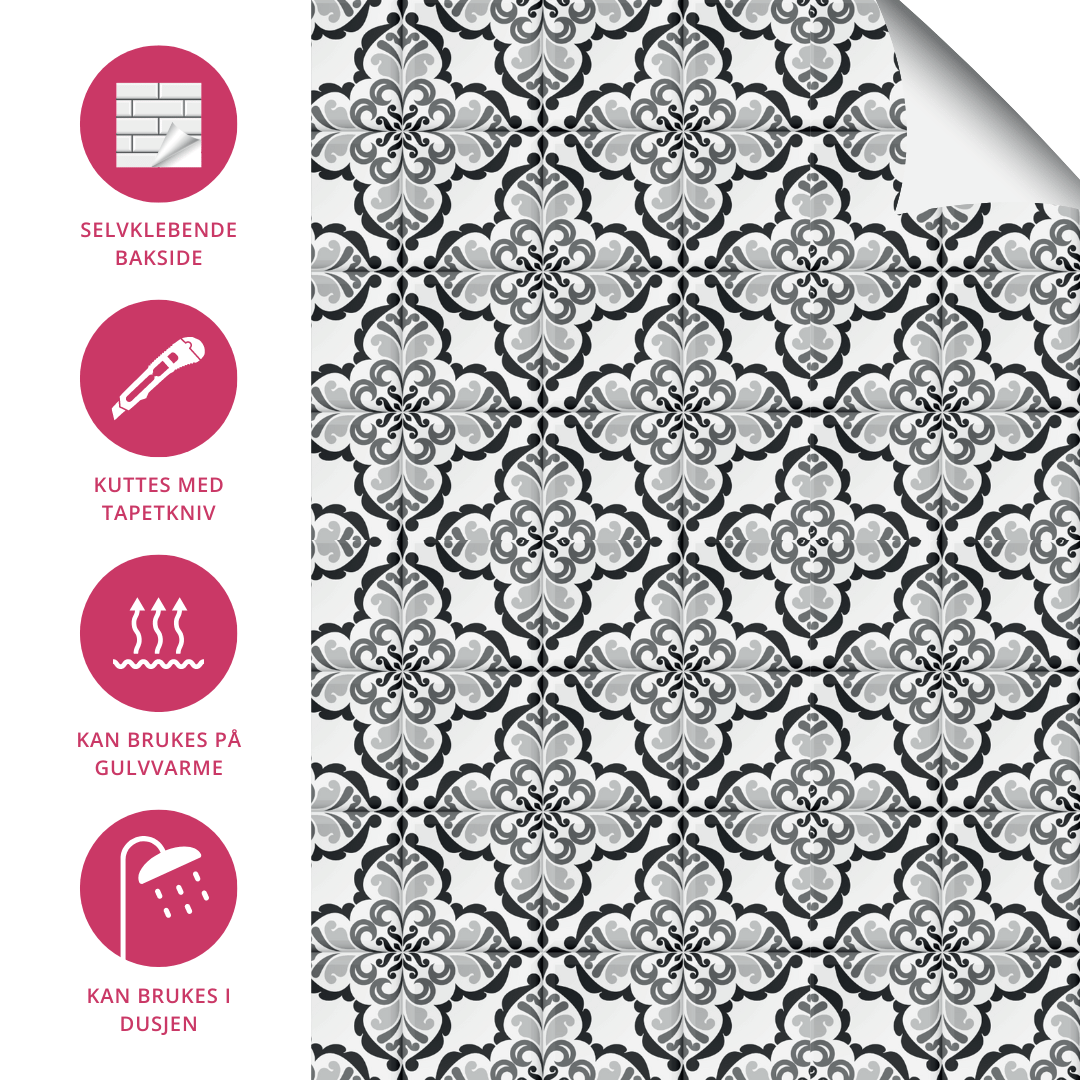 8-pk Lisbonne selvklebende fliser