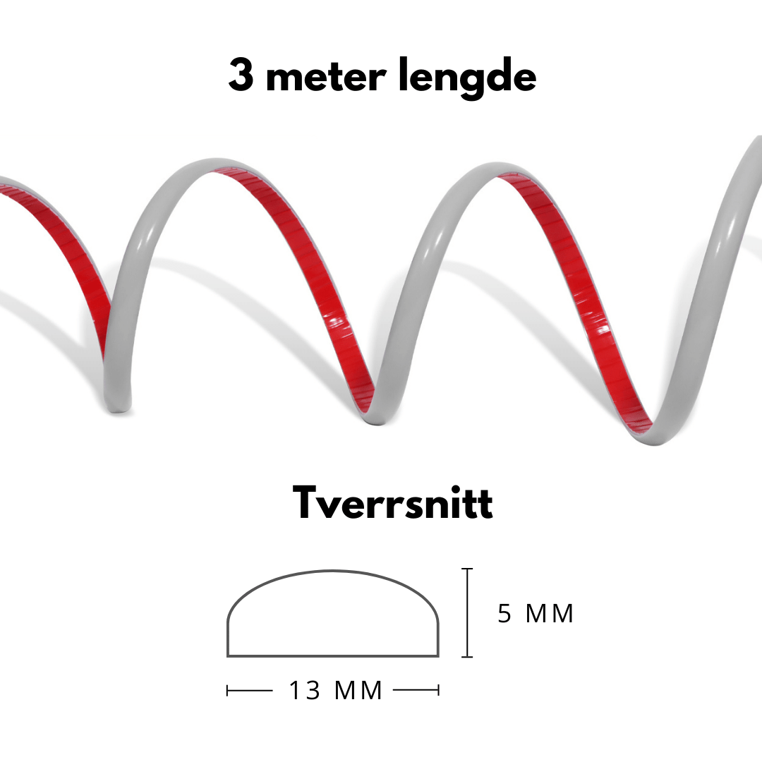 Självhäftande ändlist grå