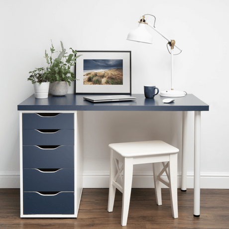 Uni matt marineblå kontaktplast 45 cm bred – ensfarget rulleformat